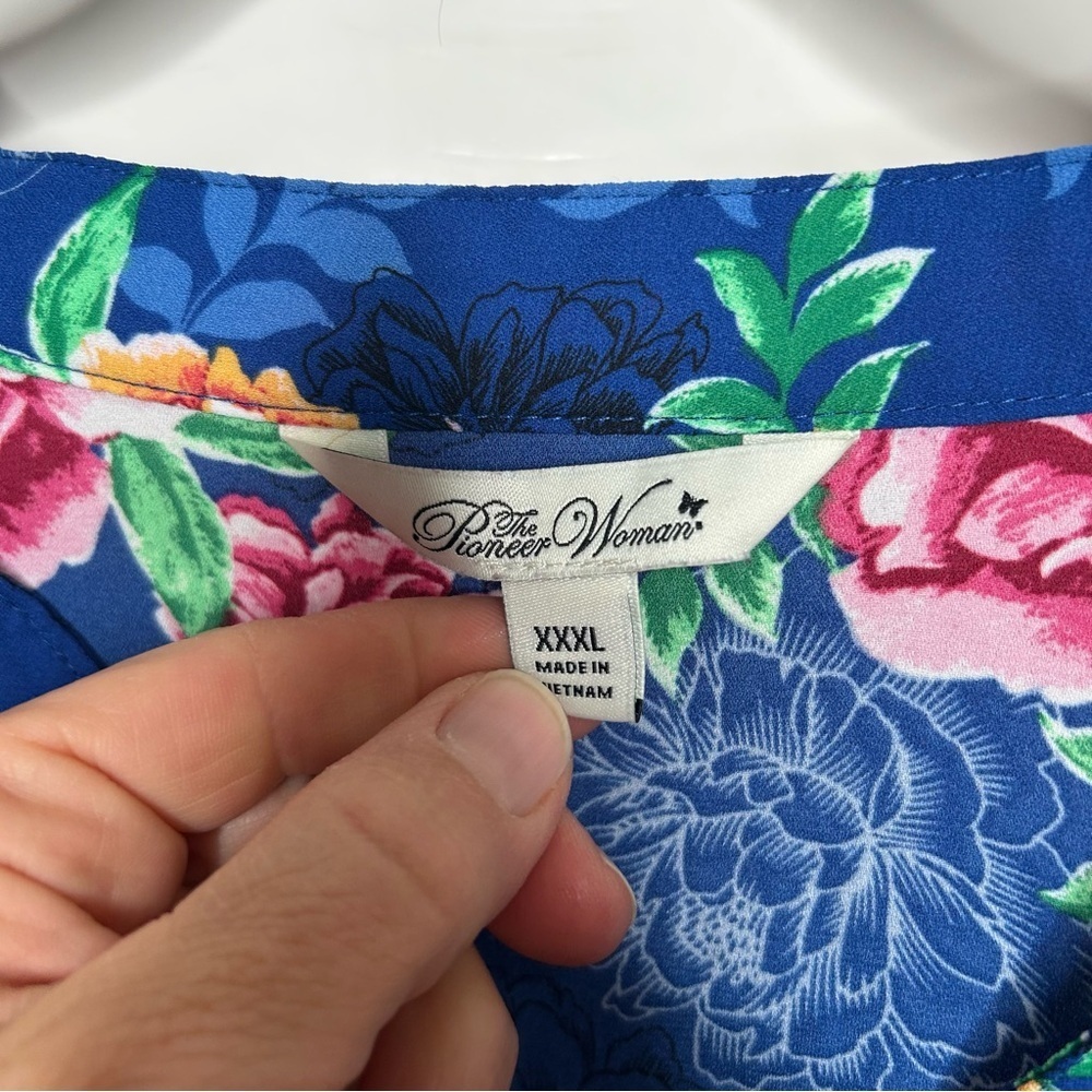 The Pioneer Woman Blue Floral Blouse XXXL - Picture 4 of 6